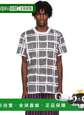 1h可退 香港直邮Marni 玛尼 男士 黑色格纹 T 恤 HUMU0198PIUSCV5