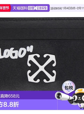 1h可退 香港直邮off-white 女士 黑色 Jitney Quote 卡包 OWND027