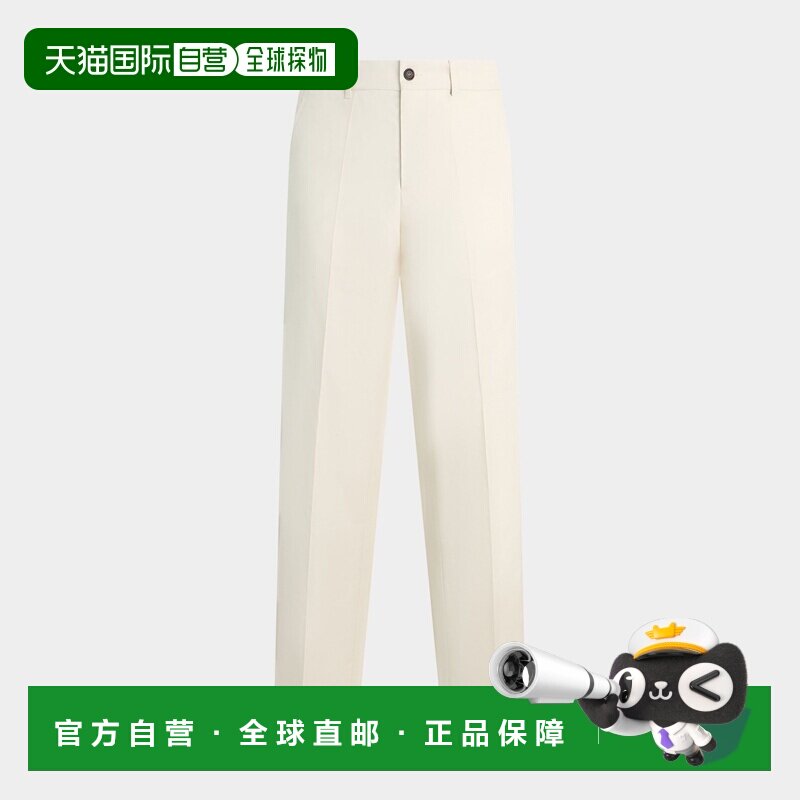自营欧洲直邮Bally巴利 男士棉质白色Chino裤裤子休闲裤