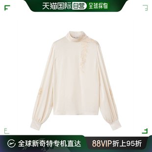 诺悠翩雅24新款 PIANA 女士米白色丝绸刺绣花高领衬 欧洲直邮LORO