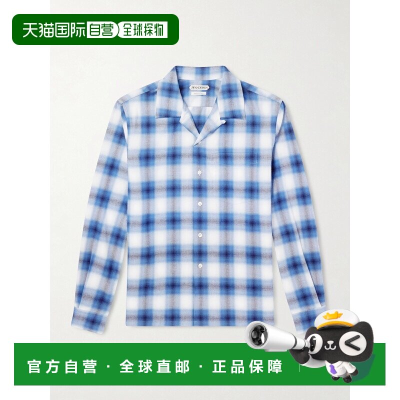 1h可退 香港直邮J.W. Anderson 男士 蓝色渐变格纹衬衫 SH0382PG1