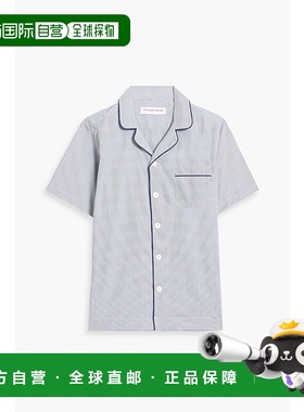 1h可退 香港直邮Orlebar Brown 男士 Marne 细条纹棉质府绸衬衫 2