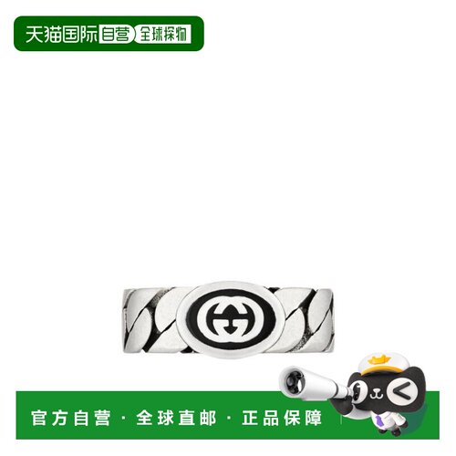香港直邮Gucci 互扣式双G宽版戒指配饰 678656J8410