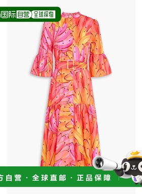 香港直邮FARM RIO 女士 印花棉质府绸中长连衣裙 300227PINKOMBRE