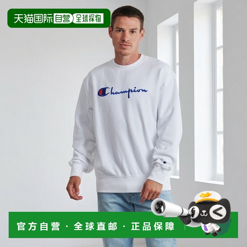 欧洲直邮Champion冠军衣服男女套头运动衫卫衣白色CREWNECK SWEAT