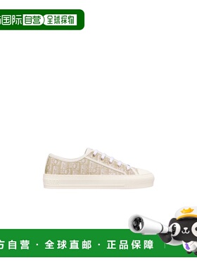 自营欧洲直邮Dior迪奥 Walk'n'女士白色棉质休闲运动鞋