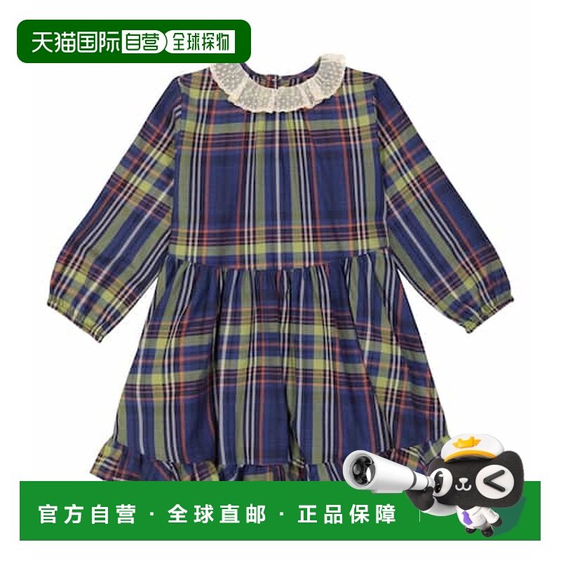 香港直邮Bonpoint 女童 Thays 格纹棉质连衣裙童装