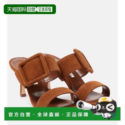 香港直邮MANOLO BLAHNIK 莫罗 伯拉尼克 女士 Gable 绒面革凉拖