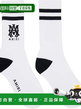 香港直邮AMIRI 男士 白色 MA Core Logo 中筒袜 AMACSK1006WhiteB