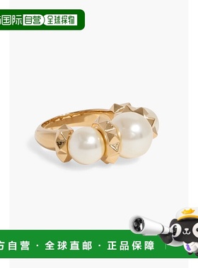 香港直邮valentino 华伦天奴 女士 铆钉镀金人造珍珠戒指 W2J0R69
