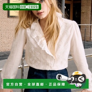 新款 自营欧洲直邮Sezane 女士白色棉衬衫