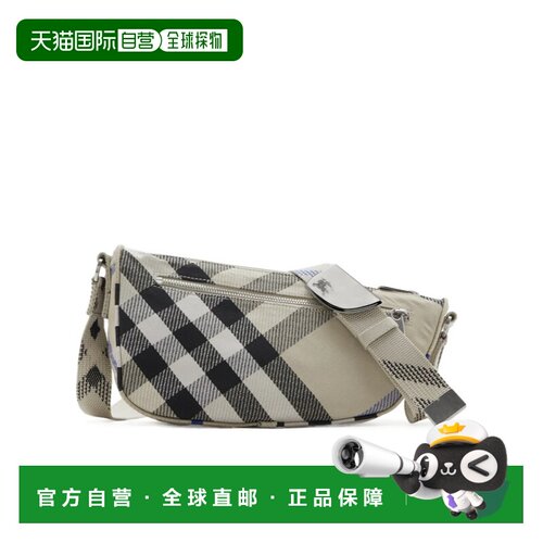 1h可退 香港直邮BURBERRY 男士斜挎包 80893021 AW2024 灰色 小号