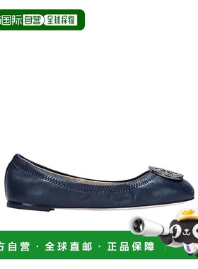 香港直邮Tory Burch 海军蓝色平底芭蕾鞋 46084一脚蹬