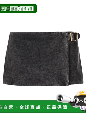 【99新未使用】香港直邮Miu Miu 裹身式迷你半身裙 GWD309115V