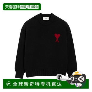 香港直邮Ami 巴黎黑色毛线衫 Paris Ami UKS83801800 男士 1h可退