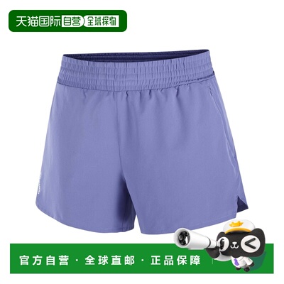 自营欧洲直邮Salomon Shakeout Core女士海蓝4英寸运动跑步短裤