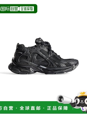 自营欧洲直邮Balenciaga巴黎世家 Runner男士黑色logo标识运动鞋