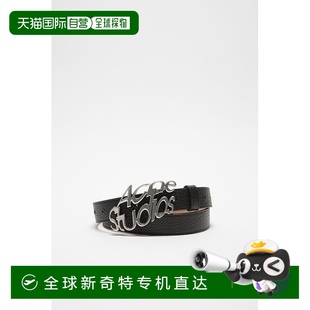 Studios 欧洲直邮Acne FW25女士黑色小牛皮腰带