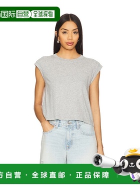 1h可退 香港直邮Bobi 女士 卷边翻边宽松款T恤 51F62003 grey灰色
