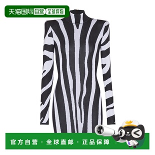 FF0R8074KJ25包臀裙 针织连衣裙 香港直邮Balmain 斑马纹嵌花短款