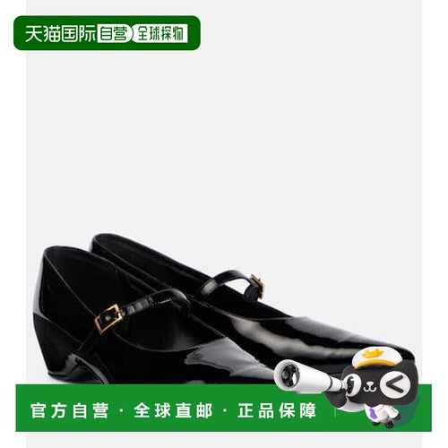 1h可退 香港直邮KHAITE 女士 Sybil 漆皮玛丽珍平底鞋 black黑色