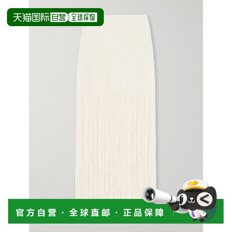 alaia 女士 针织流苏中长半身裙 AA9J2536K181Ca字裙