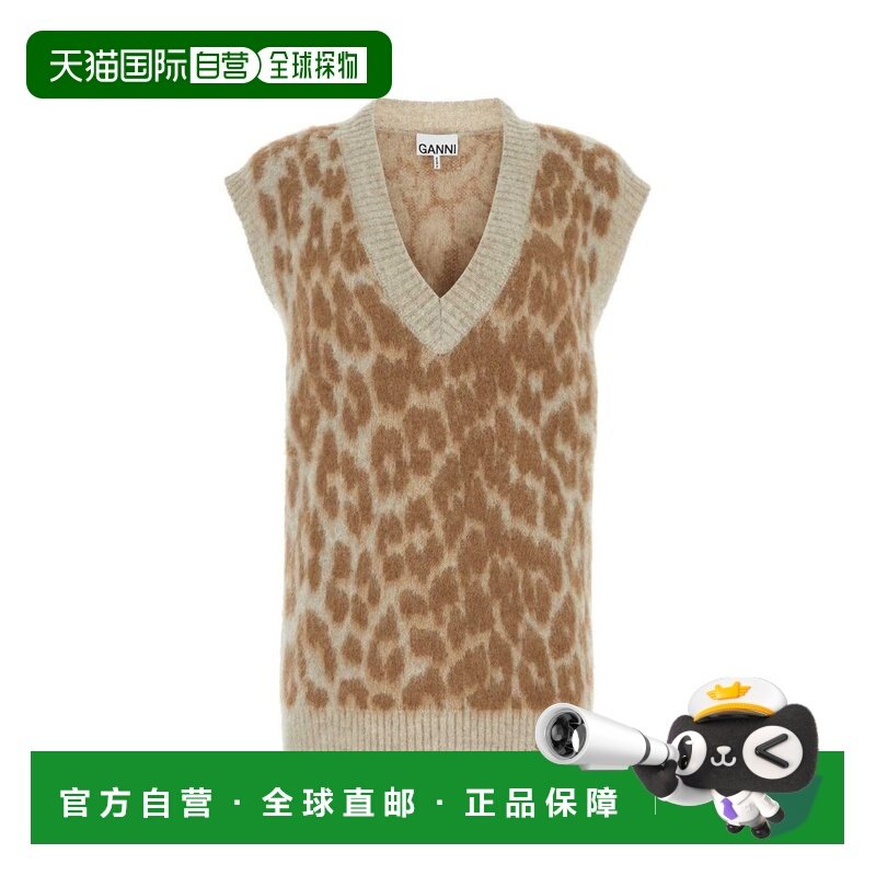 1h可退 香港直邮GANNI 甘尼 女士 V领针织背心 K1977 brown棕色,女装/女士精品,毛衣,淘宝优惠券,粉丝福利购,淘宝优惠卷