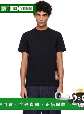 香港直邮Burberry 巴宝莉 男士 黑色 Check Label Cotton T 恤 81