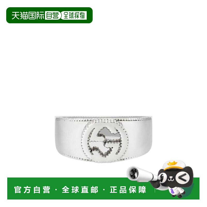 1h可退 香港直邮Gucci 互扣式双G纯银戒指 479228J8400