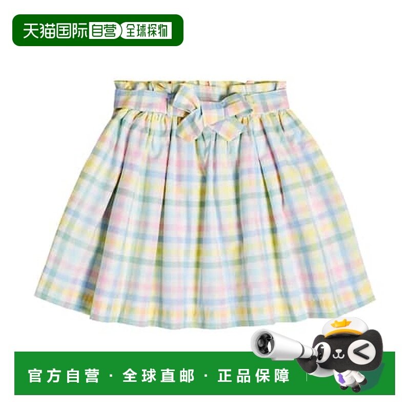 1h可退 香港直邮Bonpoint 女童 Tuie 格纹棉质半身裙童装