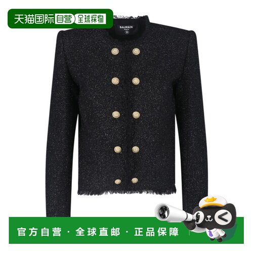 香港直邮BALMAIN 女士夹克 HF1SM620WD650PA AW2026 黑色 长袖夹