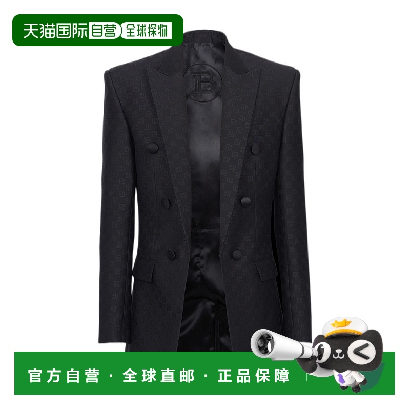 香港直邮Balmain 字母图案西装外套 BH0SG045WC19羊毛