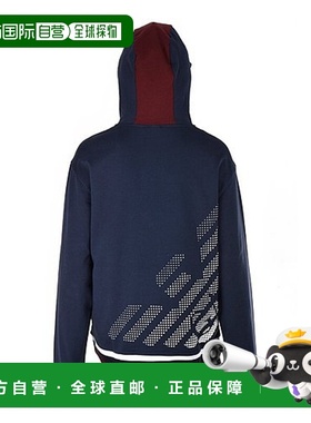 香港直邮EA7 Emporio Armani 藏蓝色徽标连帽卫衣 6GTM29TJ31Z