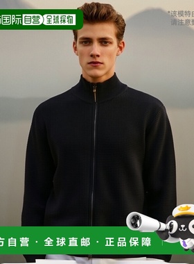 香港直邮Canali 压花针织开衫 MK02153C0022长袖拉链羊毛半高领