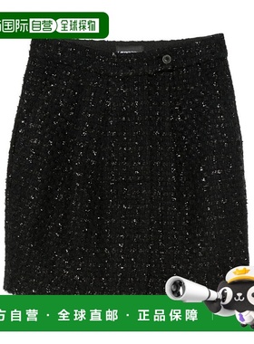 香港直邮Emporio Armani 粗花呢半身裙 EW001310AF14268亮片羊毛