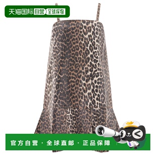 1h可退 香港直邮GANNI 甘尼 女士 棕色 Leopard Foil Print 牛仔