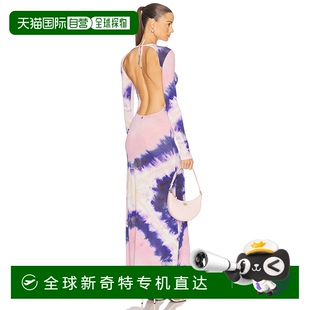 香港直邮Rabanne 长袖 1h可退 女士 25EJRO122 背部开口长款 连衣裙