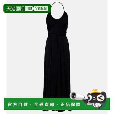 香港直邮alaia 女士 垂褶针织长款连衣裙 black黑色 舒适时尚吊带