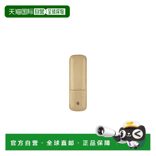 自营欧洲直邮S.T. Dupont都彭 etui à stylo金色小牛皮双支装笔