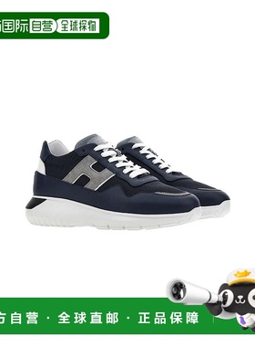 香港直邮HOGAN  Interactive³ 男士蓝色系带休闲字母印花运动鞋