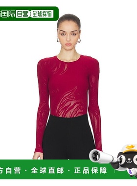 1h可退 香港直邮Wolford 女士 玫瑰网状连体衣 79338 red红色 舒