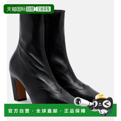 香港直邮KHAITE 女士 Nevada 皮质短靴 black黑色 舒适时尚
