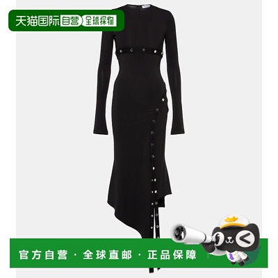 1h可退 香港直邮The Attico 女士 不对称中长连衣裙 black黑色 舒