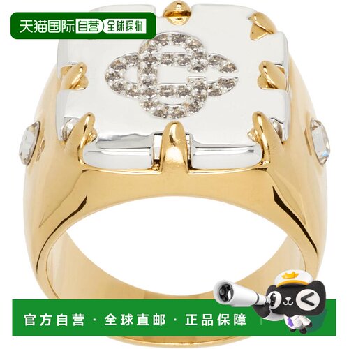 香港直邮Casablanca 男士 CC Logo 图章戒指 AAW2【付后1h可退】