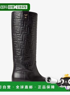 1h可退 欧洲直邮FENDI（2025 年产品）Fendi Filo 黑色皮革靴