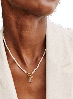 自营欧洲直邮Sezane 23新款 CHARMS IRMA女士镀金黄铜玻璃吊饰