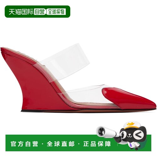 1h可退 香港直邮alaia 女士 红色 Le Cœur Wedge Mule 高跟鞋 AA3