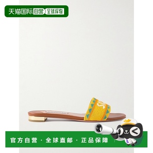 珠饰皮质凉拖 Sicily SCDFLAS0NAPTOBTOB 女士 香港直邮AQUAZZURA