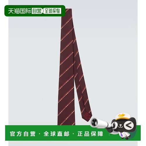 香港直邮Gucci 古驰 男士 马衔扣真丝提花领带 red红色 舒适时尚