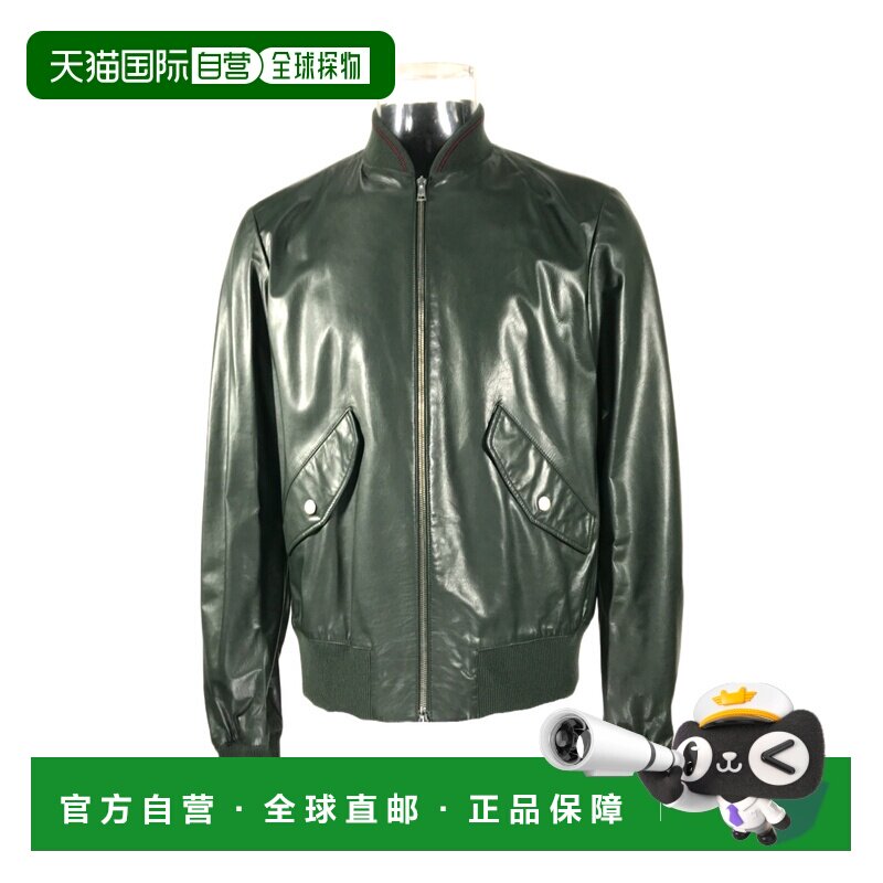 自营Gucci 长袖拉链皮夹克 389781XG105